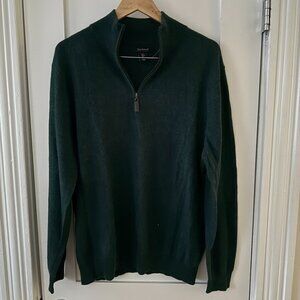 Isaac Mizrahi 2 Ply Men's Green Cashmere Sweater Size Large Quiet Luxury